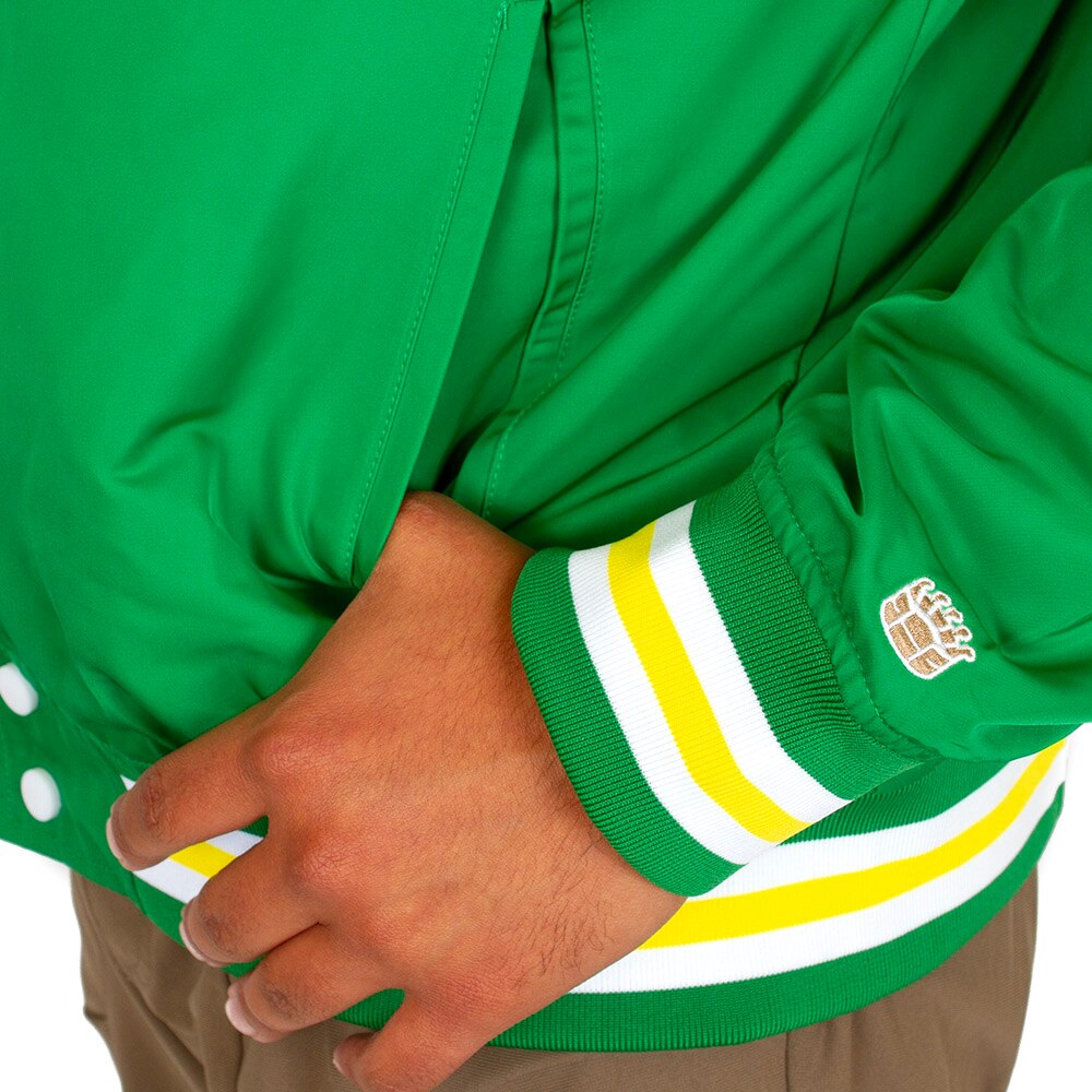 Arched Oregon, Green, Coat/Jacket, Polyester, Men, Unisex, Football, Homefield, Bomber style, Stripe cuff, 40's Duck Head, Snap Front, 923545